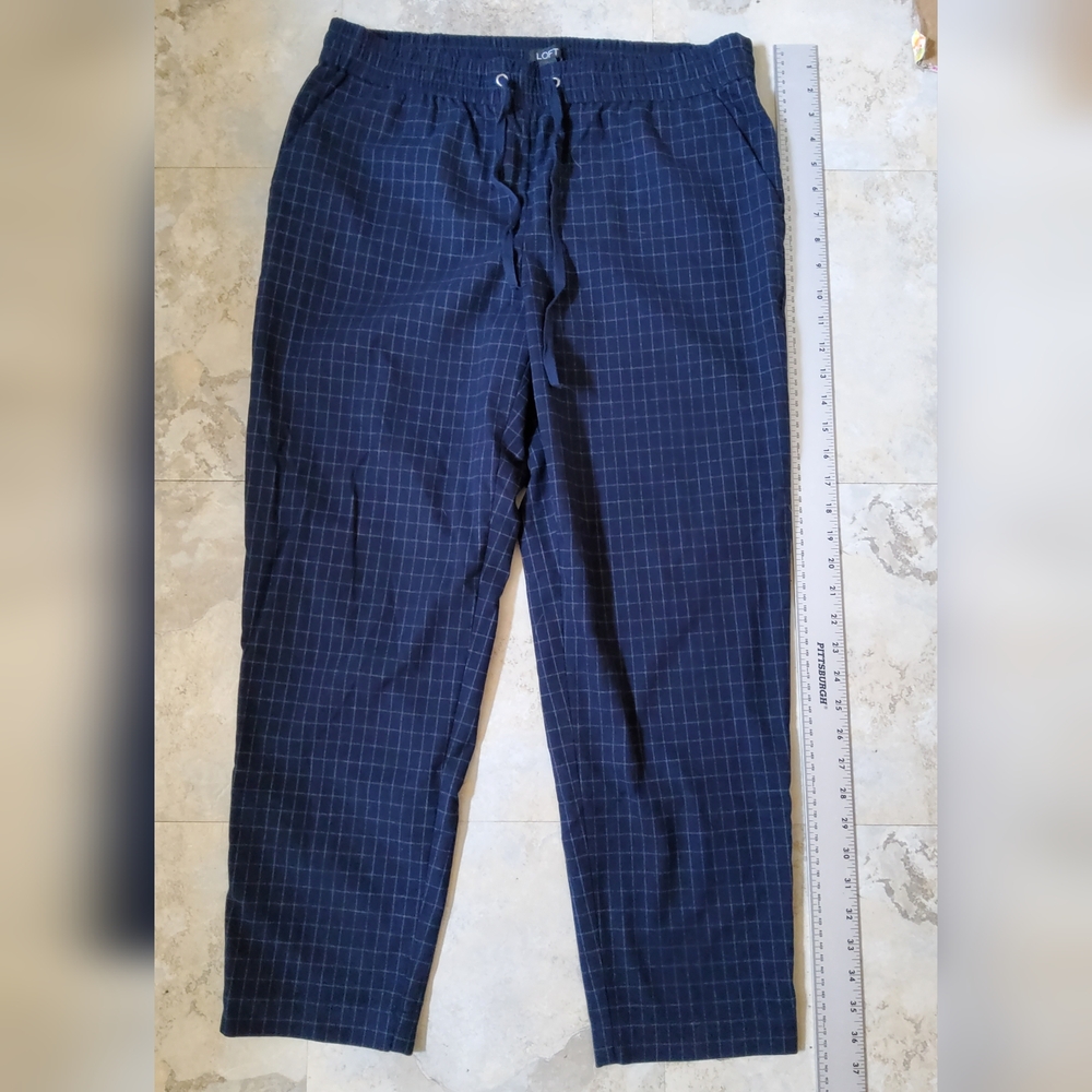 LOFT Brand Ladies Lounge/comfy Pants  In Subtle Blue/white Check (2 Sets Of 2 )